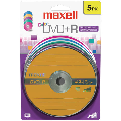 Maxell 4.7gb 120-minute Dvd+rs (5 Pk; Color Carded)