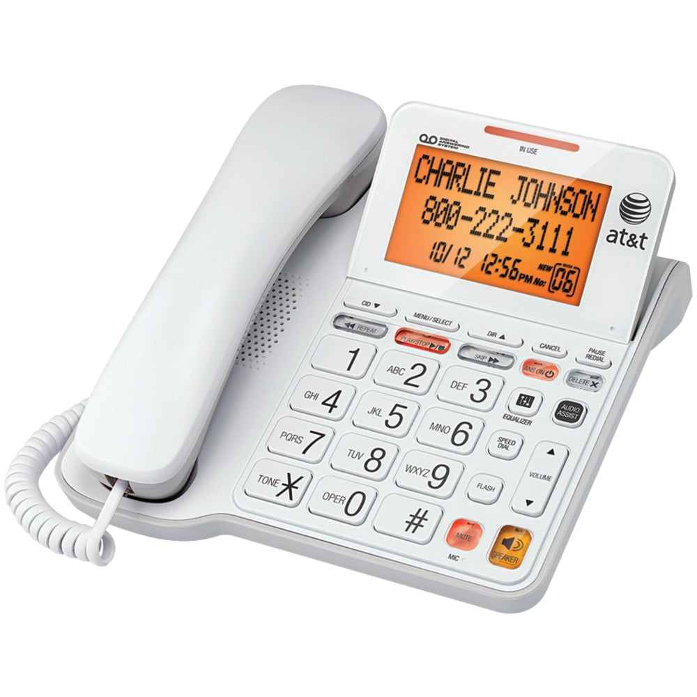 Att Corded Phone With Answering System & Large Tilt Display