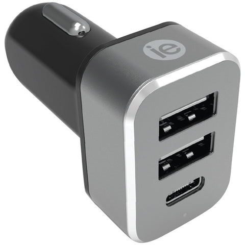 Iessentials 4.1-amp Car Charger 2 Usb-a & 1 Usb-c