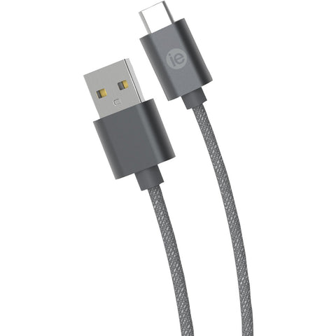 Iessentials Charge & Sync Braided Usb-c To Usb-a Cable 10ft (gray)