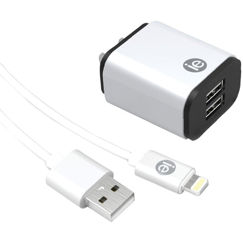 Iessentials 2.4-amp Usb Wall Charge With Lightning To Usb-a Cable 4ft