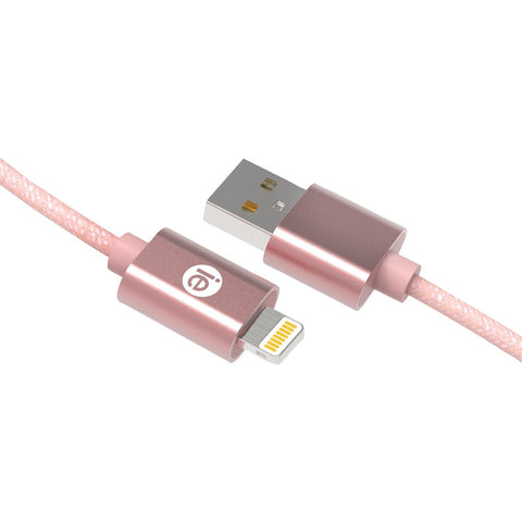 Iessentials Charge & Sync Braided Lightning To Usb Cable 6ft (rose Gold)